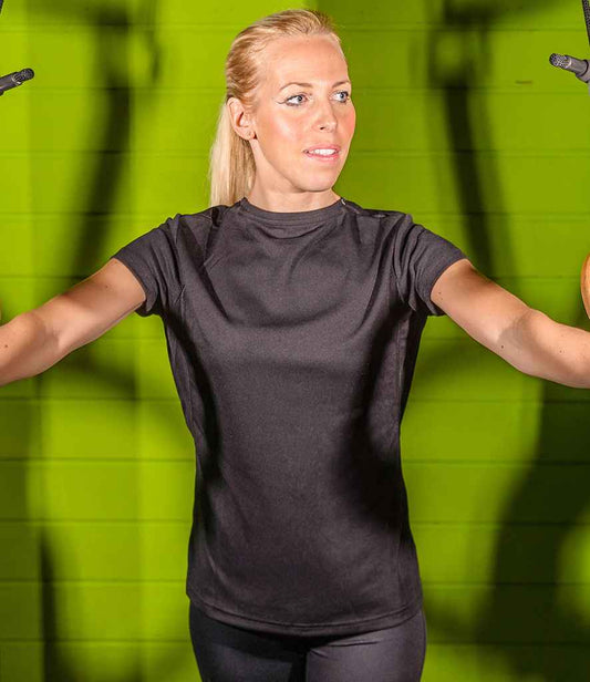 Spiro Ladies Quick Dry Performance T-Shirt | Black