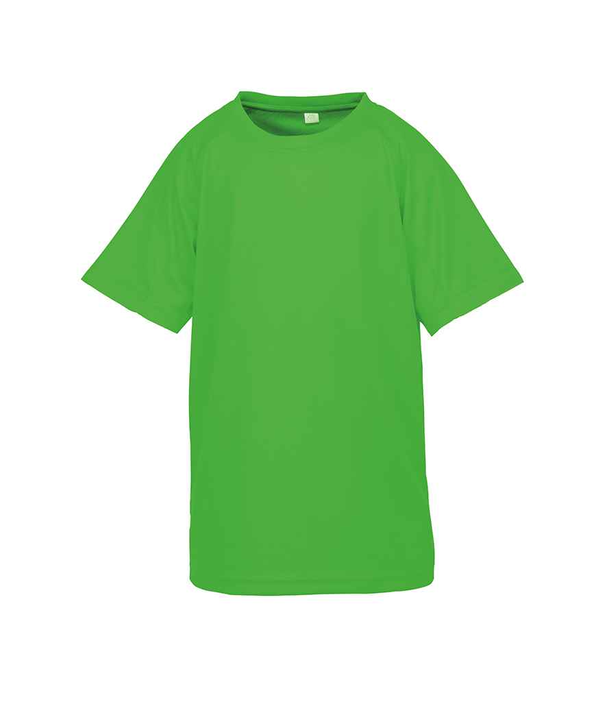 Spiro Kids Impact Performance Aircool T-Shirt | Flo Green