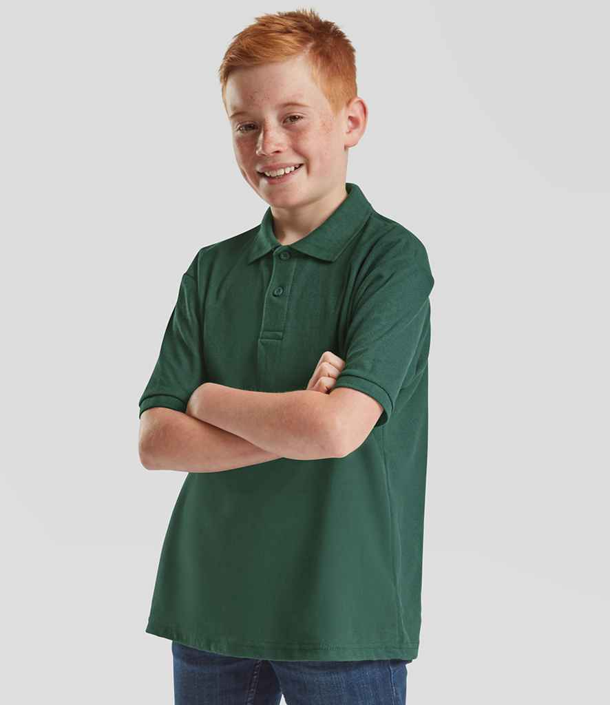 Fruit of the Loom Kids Poly/Cotton Piqué Polo Shirt | Bottle Green