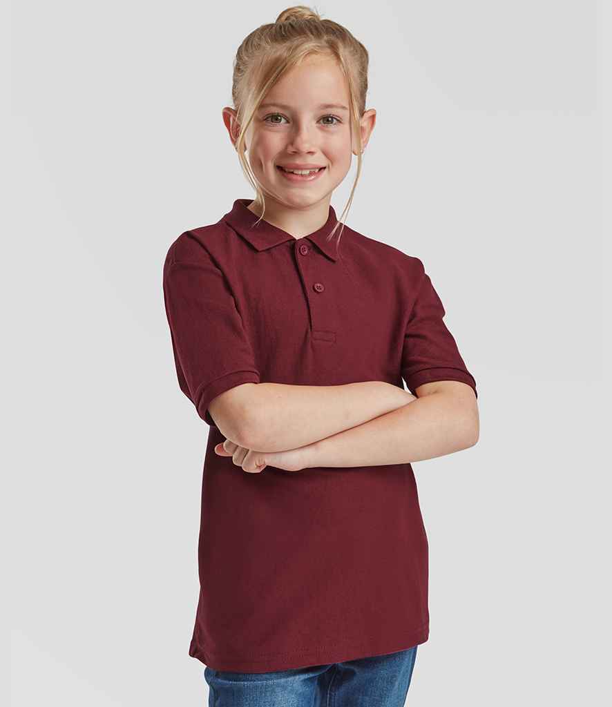 Fruit of the Loom Kids Poly/Cotton Piqué Polo Shirt | Burgundy