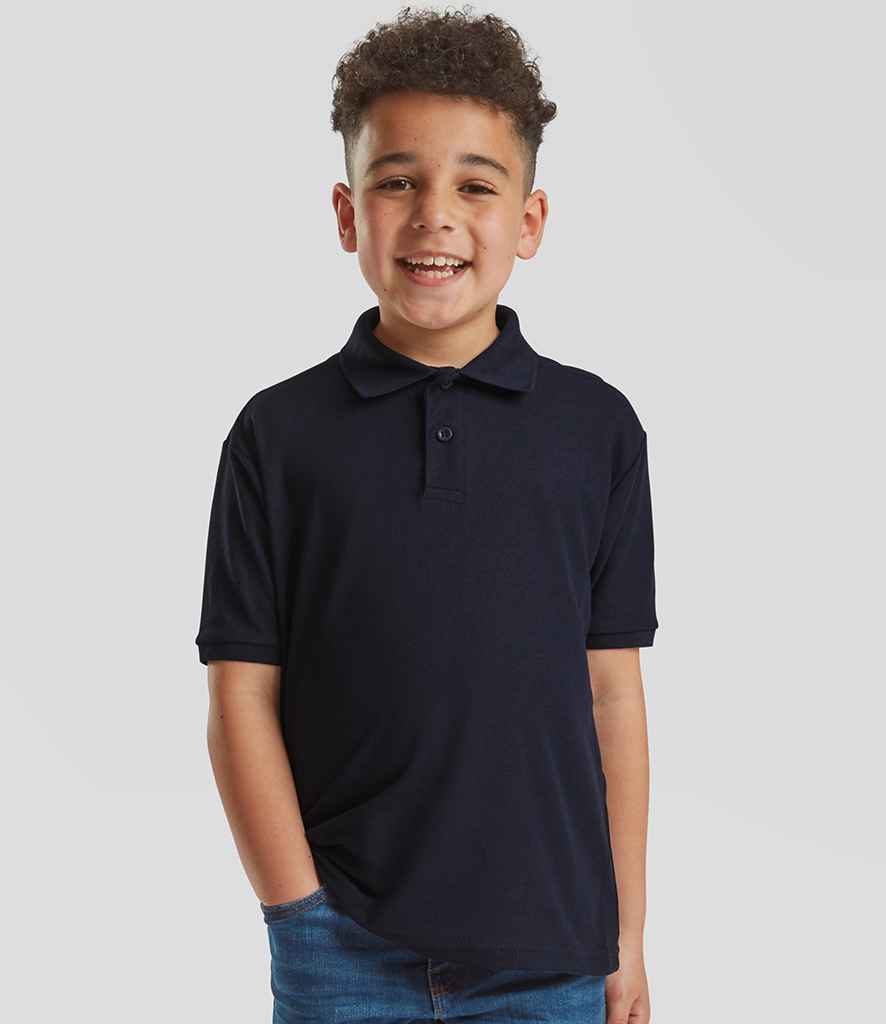 Fruit of the Loom Kids Poly/Cotton Piqué Polo Shirt | Deep Navy