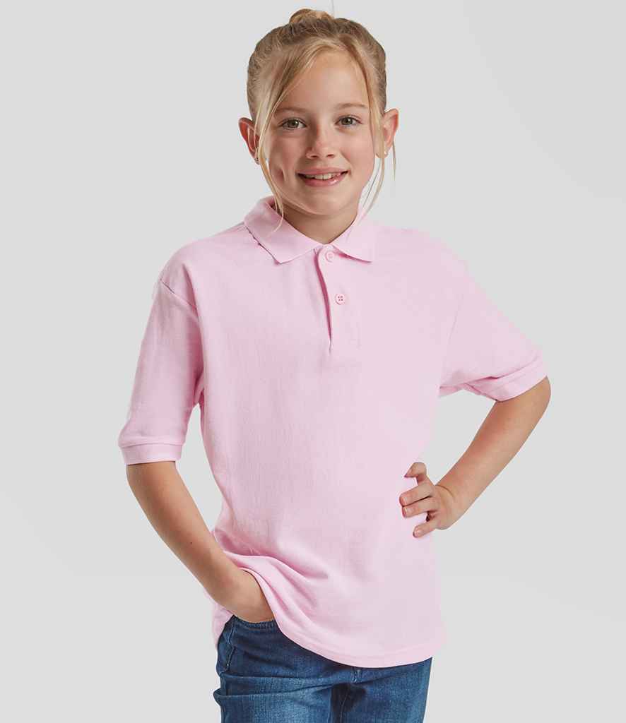 Fruit of the Loom Kids Poly/Cotton Piqué Polo Shirt | Light Pink