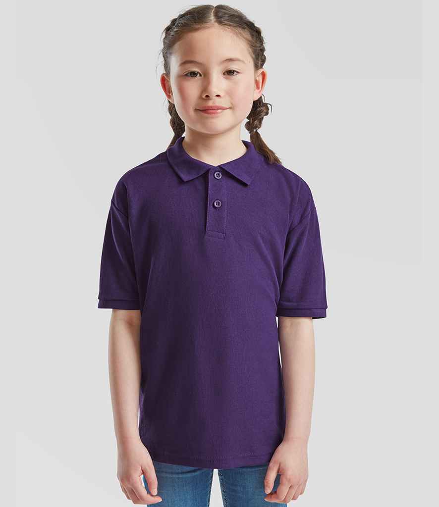 Fruit of the Loom Kids Poly/Cotton Piqué Polo Shirt | Purple