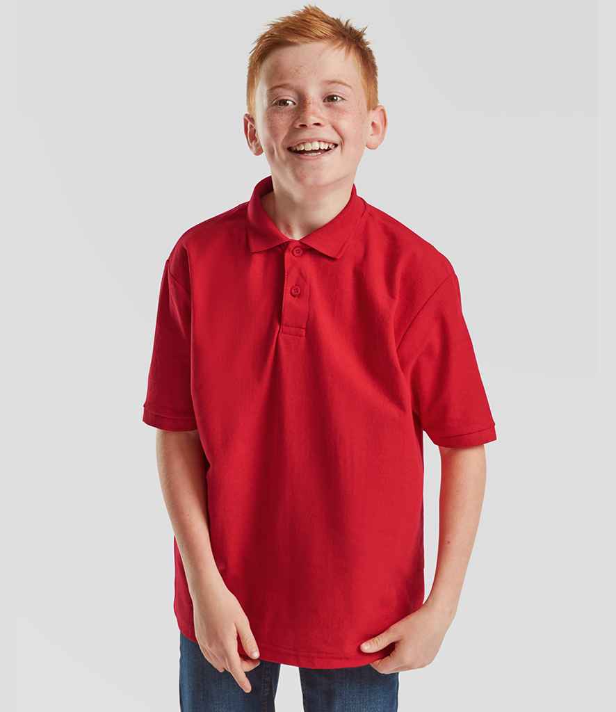 Fruit of the Loom Kids Poly/Cotton Piqué Polo Shirt | Red