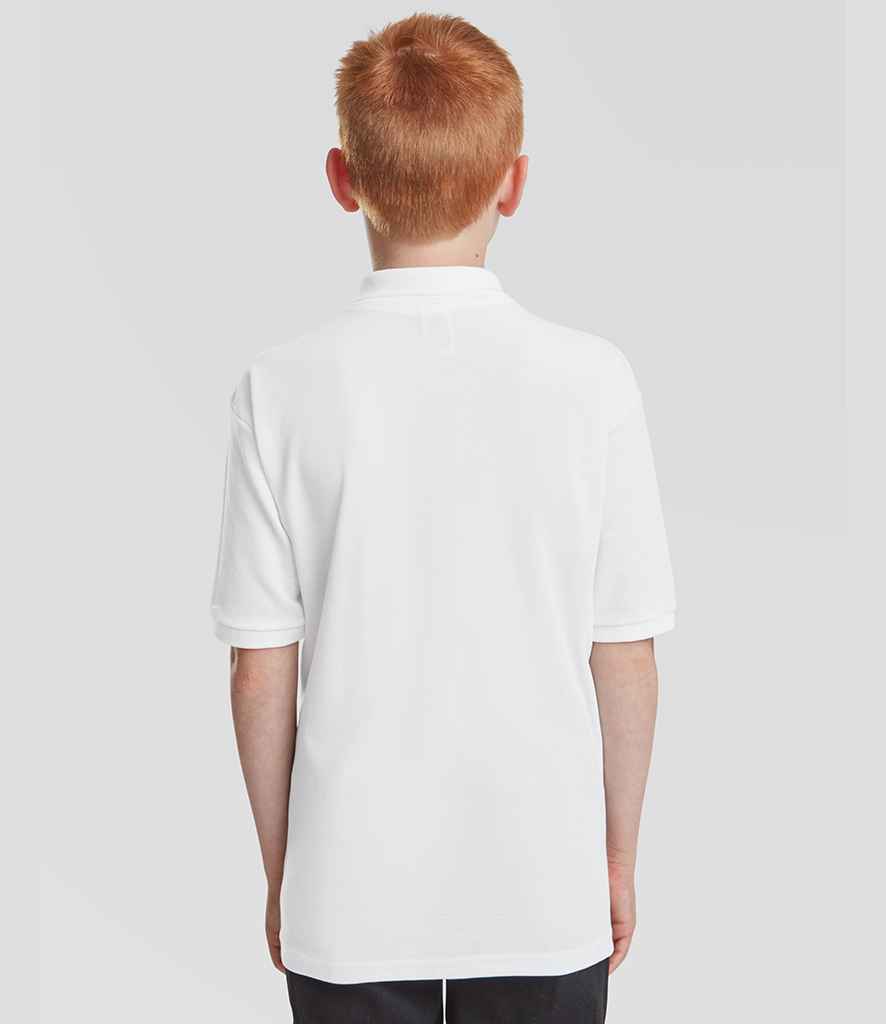 Fruit of the Loom Kids Poly/Cotton Piqué Polo Shirt | White
