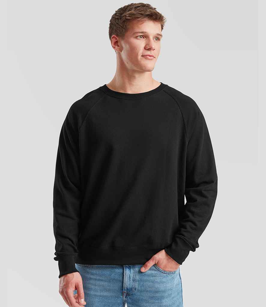 Fruit of the Loom Lightweight Raglan Sweatshirt | Black