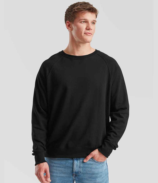 Fruit of the Loom Lightweight Raglan Sweatshirt | Black