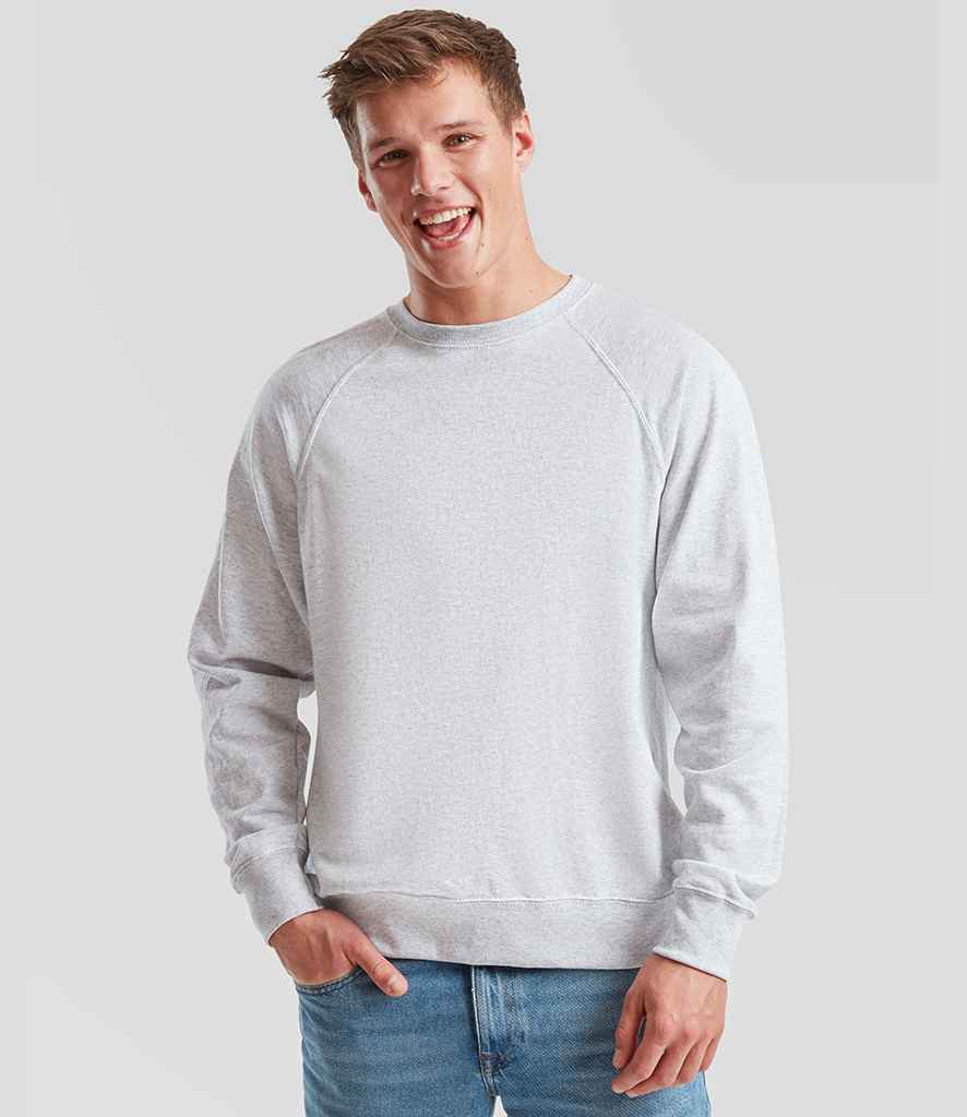 Fruit of the Loom Lightweight Raglan Sweatshirt | Heather Grey