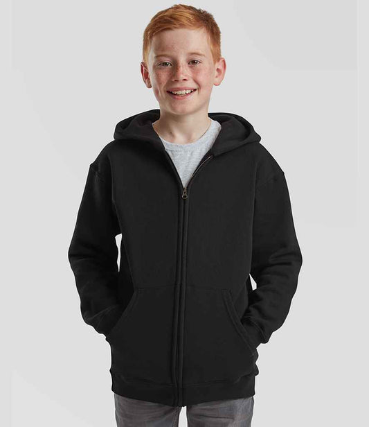 Fruit of the Loom Kids Classic Zip Hooded Sweatshirt | Black