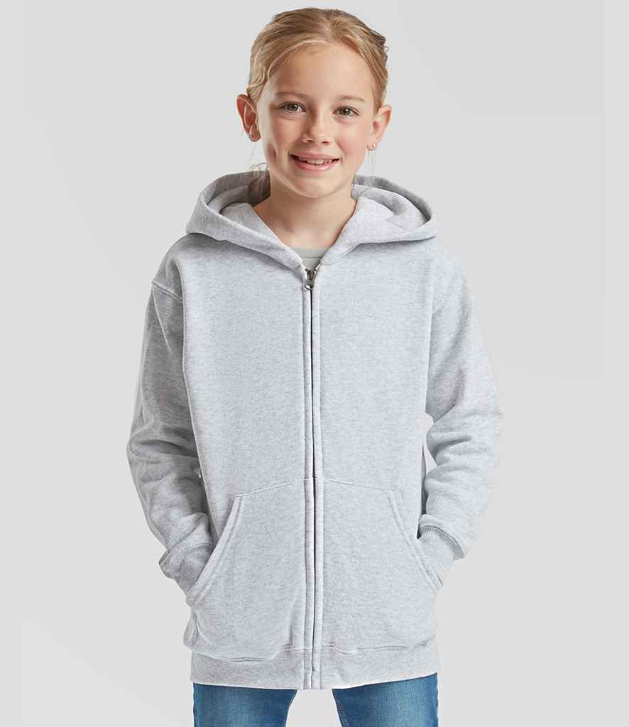 Fruit of the Loom Kids Classic Zip Hooded Sweatshirt | Heather Grey
