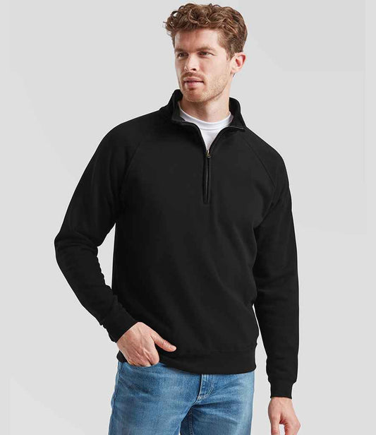 Fruit of the Loom Classic Zip Neck Sweatshirt | Black