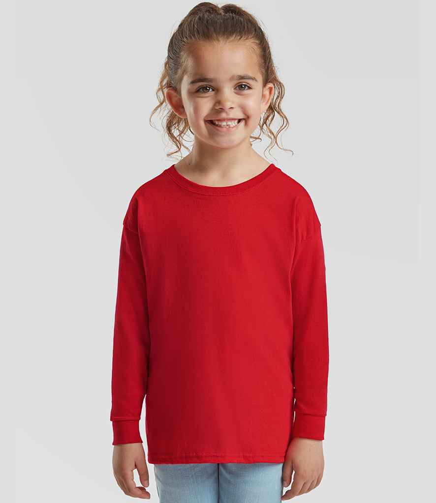 Fruit of the Loom Kids Long Sleeve Value T-Shirt | Red