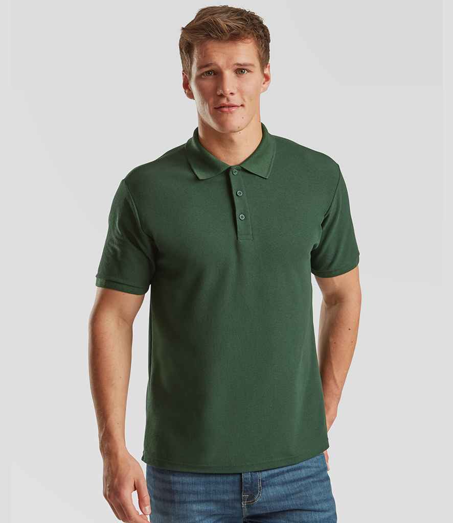 Fruit of the Loom Heavy Poly/Cotton Piqué Polo Shirt | Bottle Green