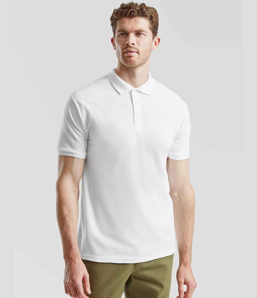 Fruit of the Loom Heavy Poly/Cotton Piqué Polo Shirt | White