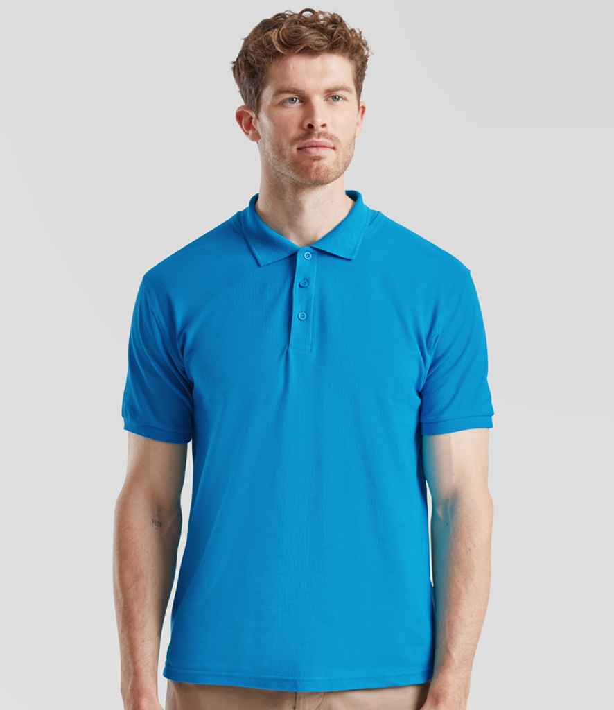 Fruit of the Loom Premium Cotton Piqué Polo Shirt | Azure