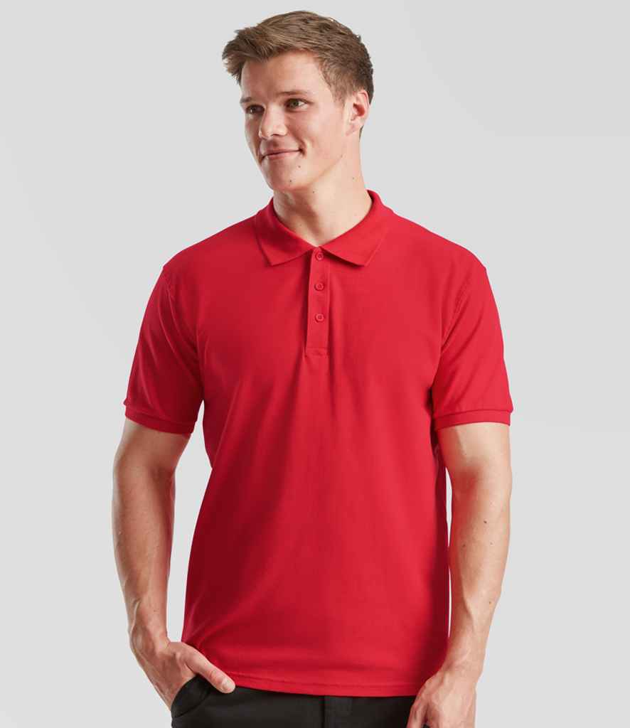 Fruit of the Loom Premium Cotton Piqué Polo Shirt | Red