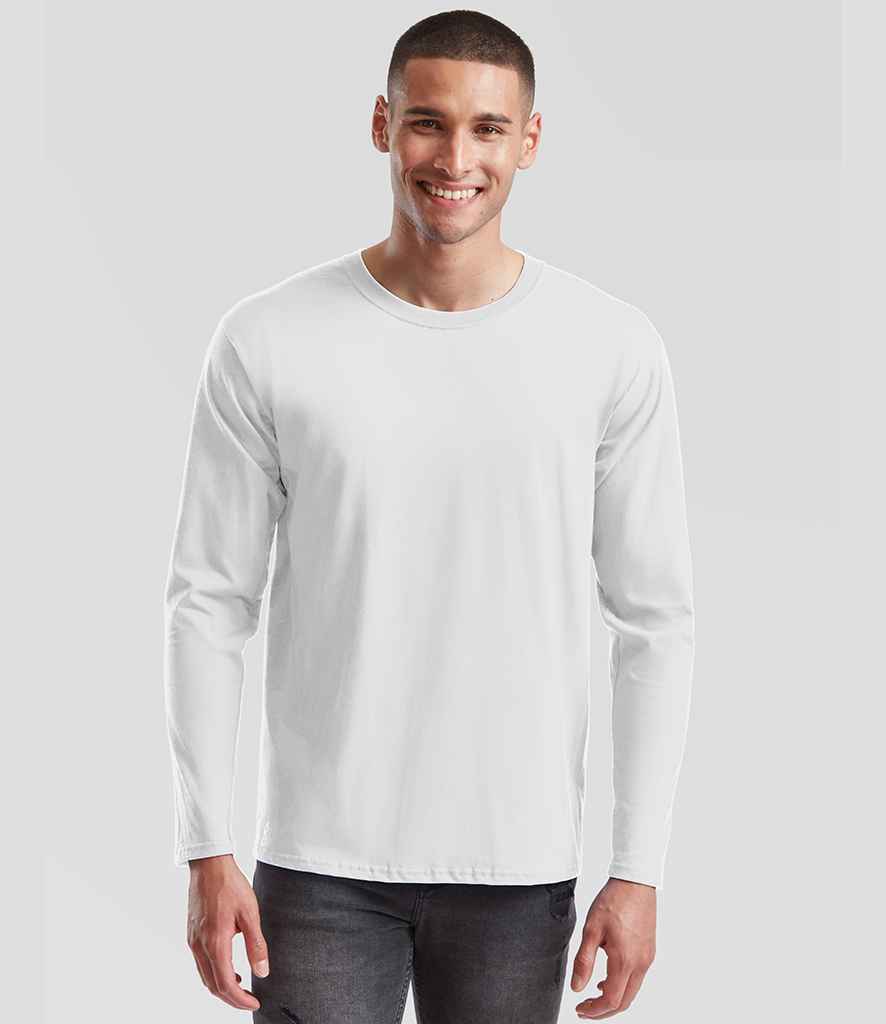 Fruit of the Loom Iconic 195 Long Sleeve T-Shirt | White