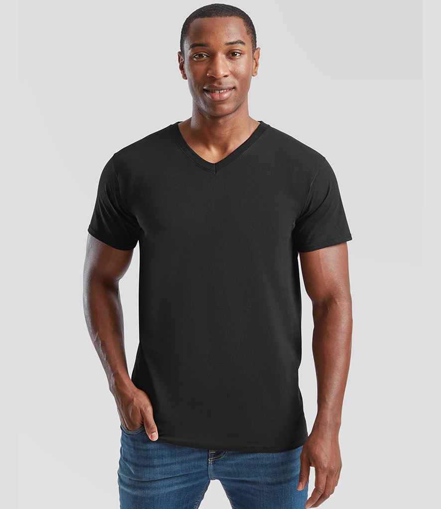 Fruit of the Loom Original V Neck T-Shirt | Black