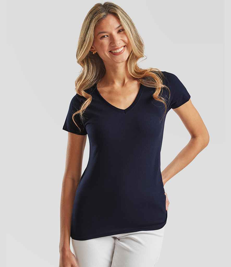 Fruit of the Loom Lady Fit Value V Neck T-Shirt | Deep Navy