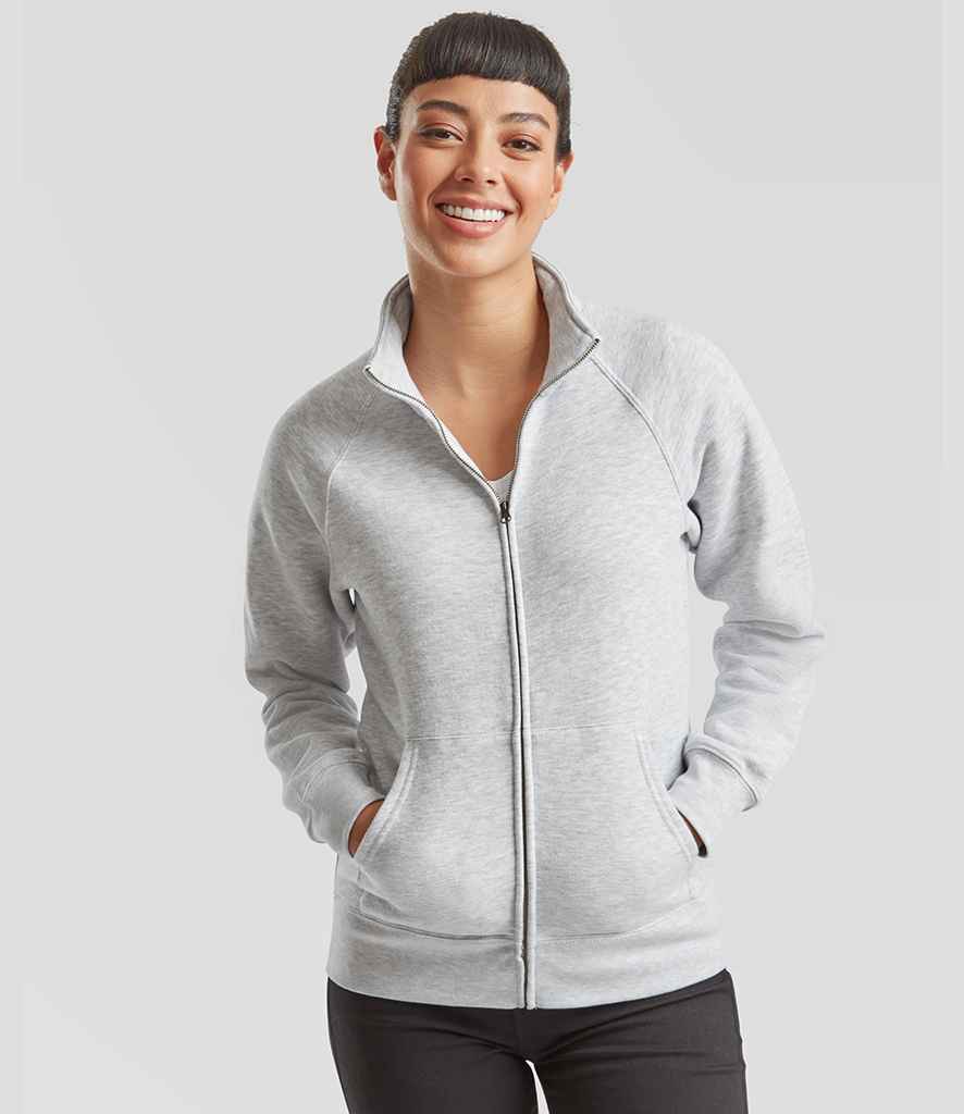 Fruit of the Loom Premium Lady Fit Sweat Jacket | Heather Grey