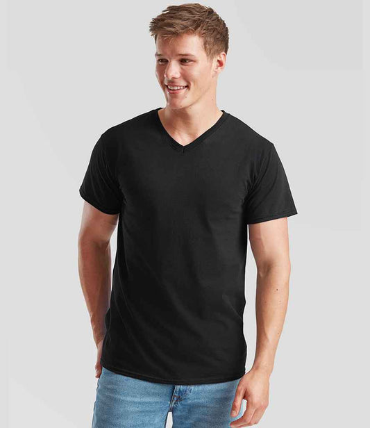 Fruit of the Loom V Neck Value T-Shirt | Black