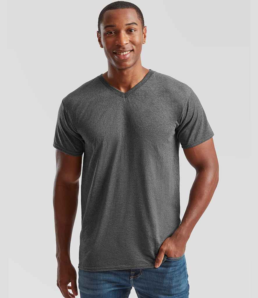 Fruit of the Loom V Neck Value T-Shirt | Dark Heather