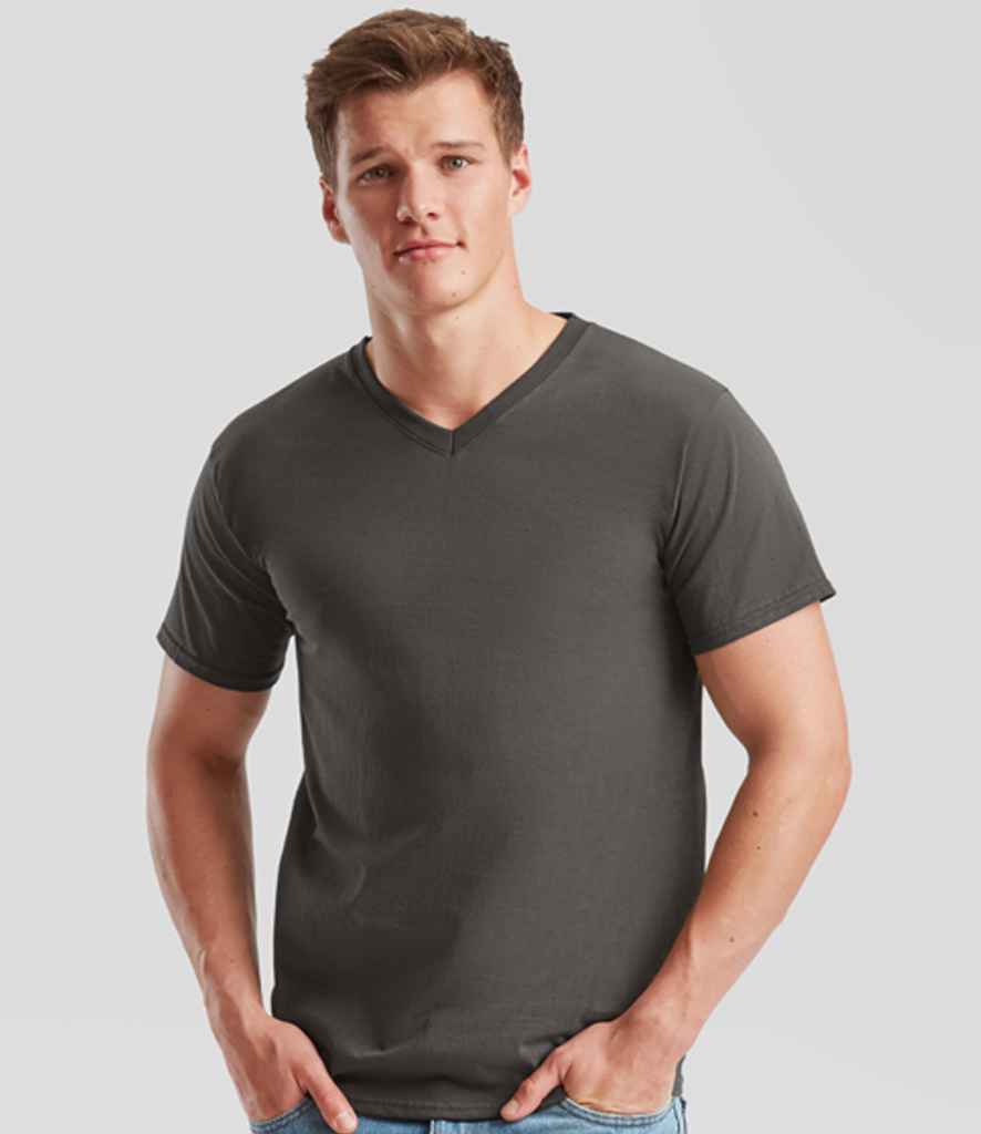 Fruit of the Loom V Neck Value T-Shirt | Light Graphite