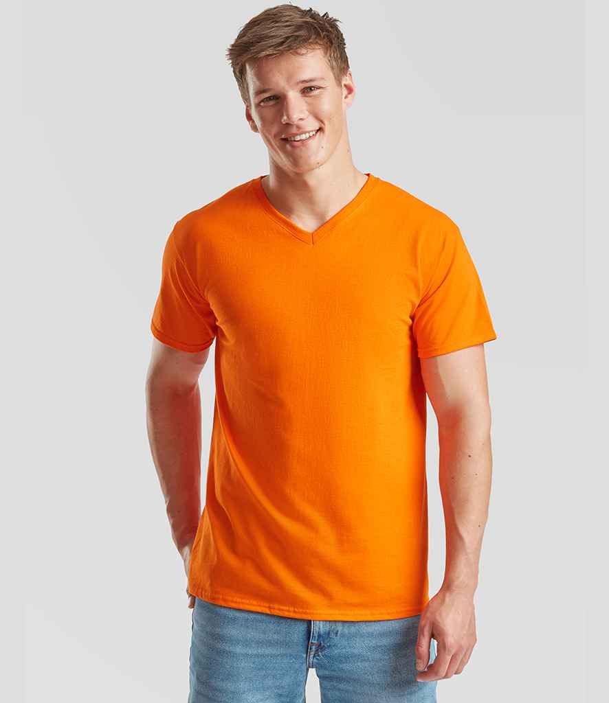 Fruit of the Loom V Neck Value T-Shirt | Orange
