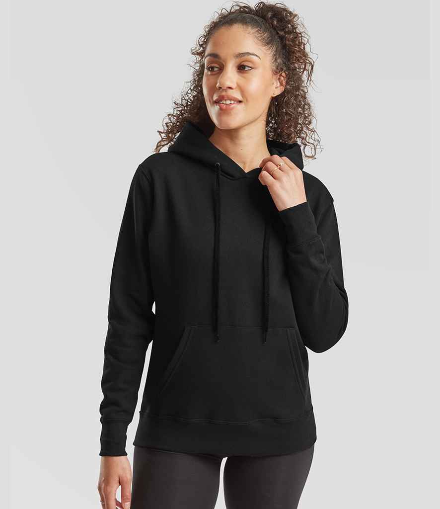 Fruit of the Loom Classic Lady Fit Hooded Sweatshirt | Black