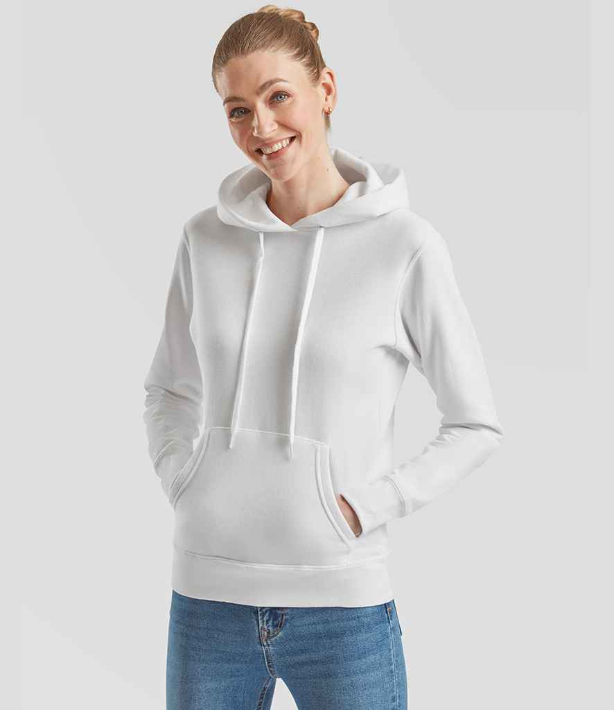 Fruit of the Loom Classic Lady Fit Hooded Sweatshirt | White