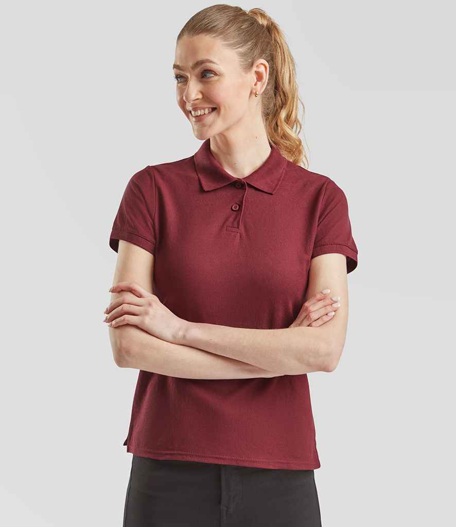 Fruit of the Loom Lady Fit Piqué Polo Shirt | Burgundy