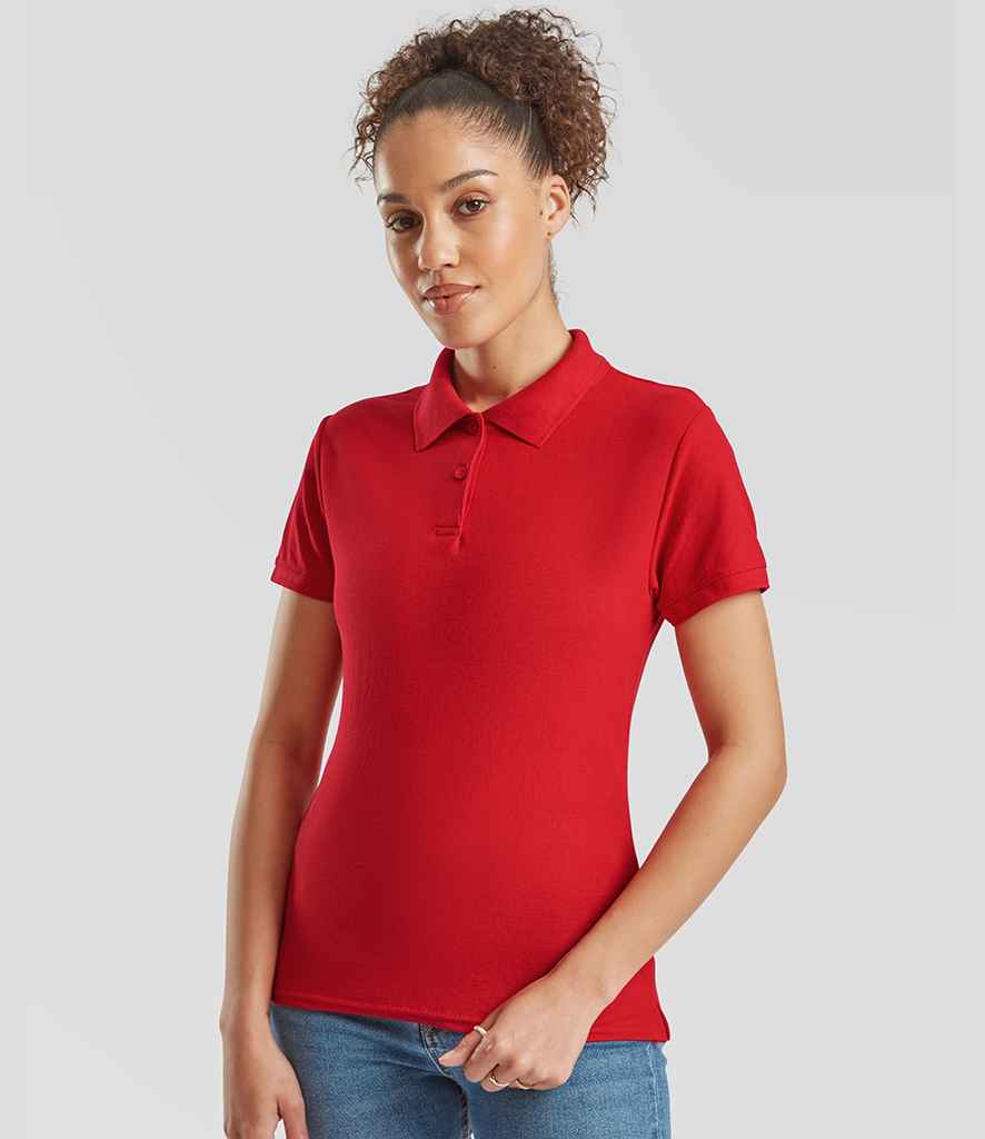 Fruit of the Loom Lady Fit Piqué Polo Shirt | Red