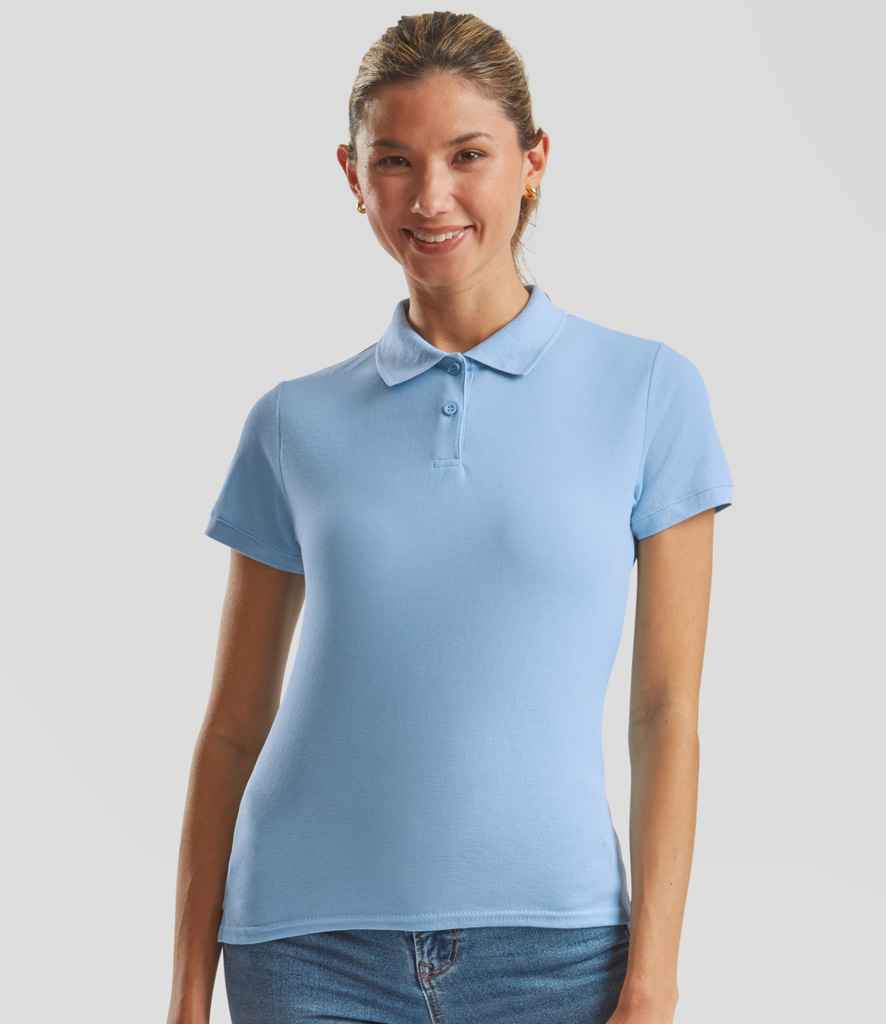 Fruit of the Loom Lady Fit Piqué Polo Shirt | Sky Blue