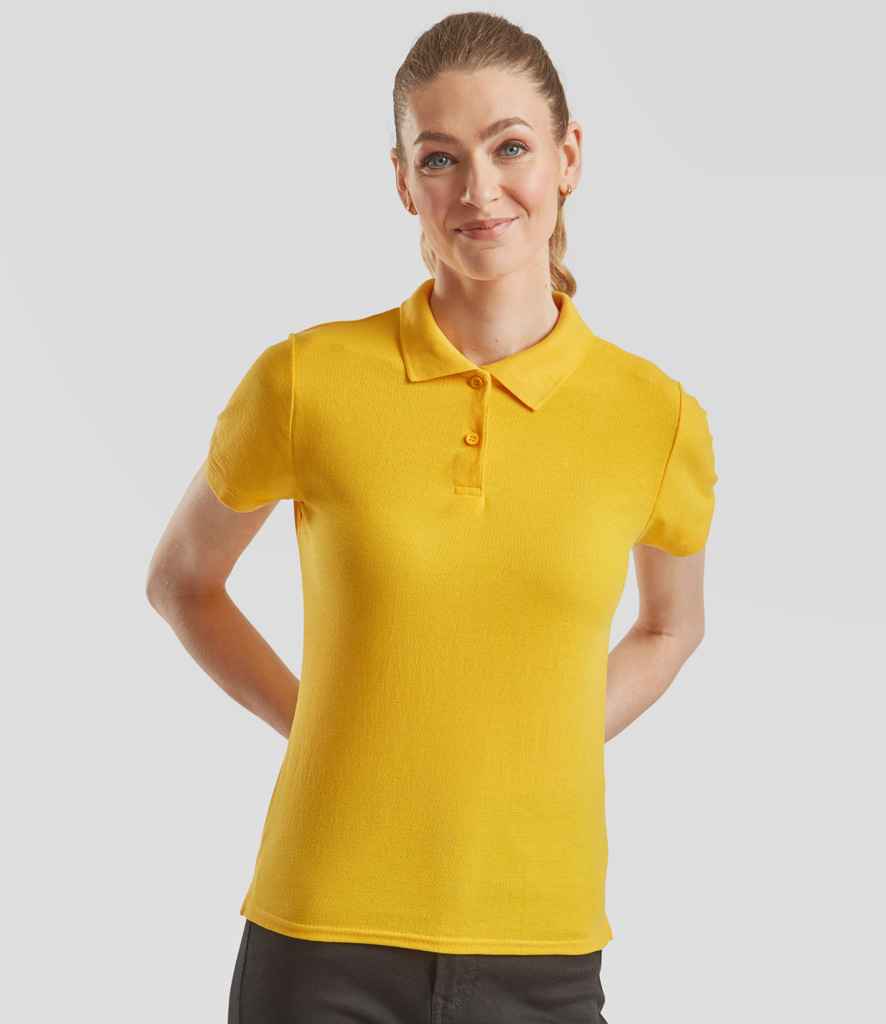 Fruit of the Loom Lady Fit Piqué Polo Shirt | Sunflower