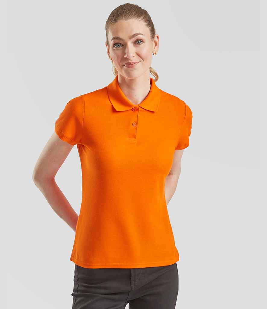 Fruit of the Loom Lady-Fit Premium Cotton Piqué Polo Shirt | Orange