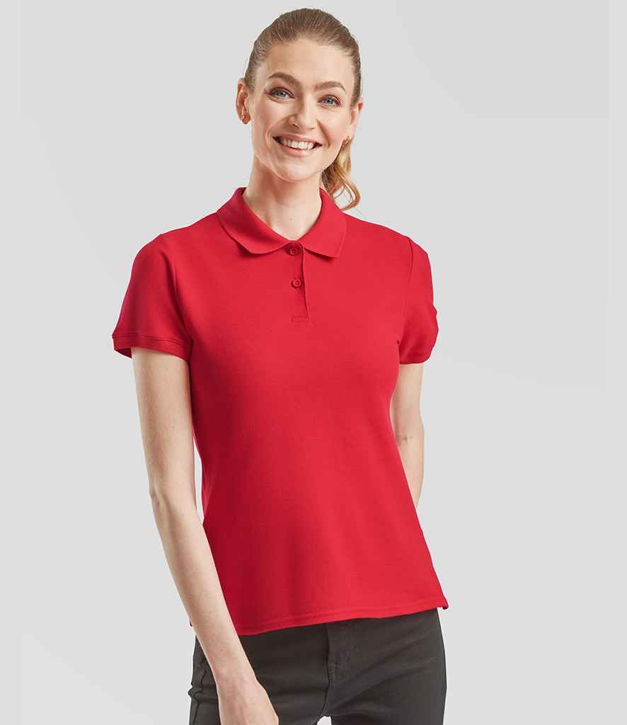 Fruit of the Loom Lady-Fit Premium Cotton Piqué Polo Shirt | Red