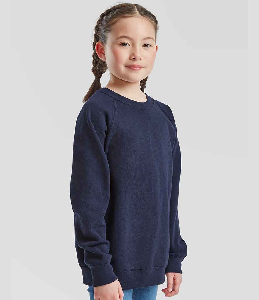 Fruit of the Loom Kids Classic Raglan Sweatshirt | Navy