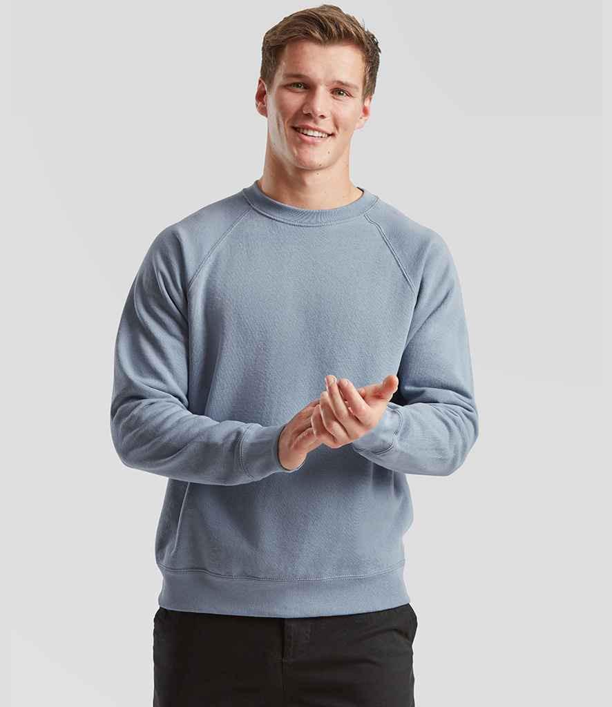 Fruit of the Loom Classic Raglan Sweatshirt | Mineral Blue