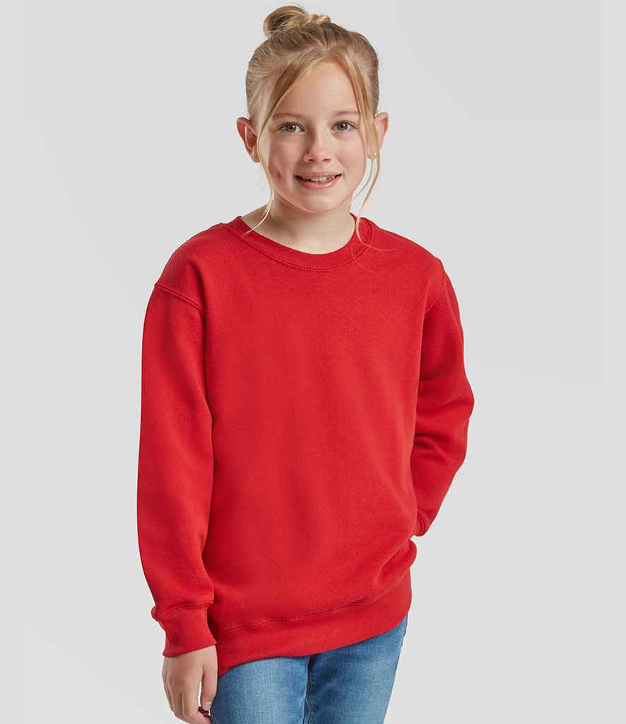 Fruit of the Loom Kids Classic Drop Shoulder Sweatshirt | Red