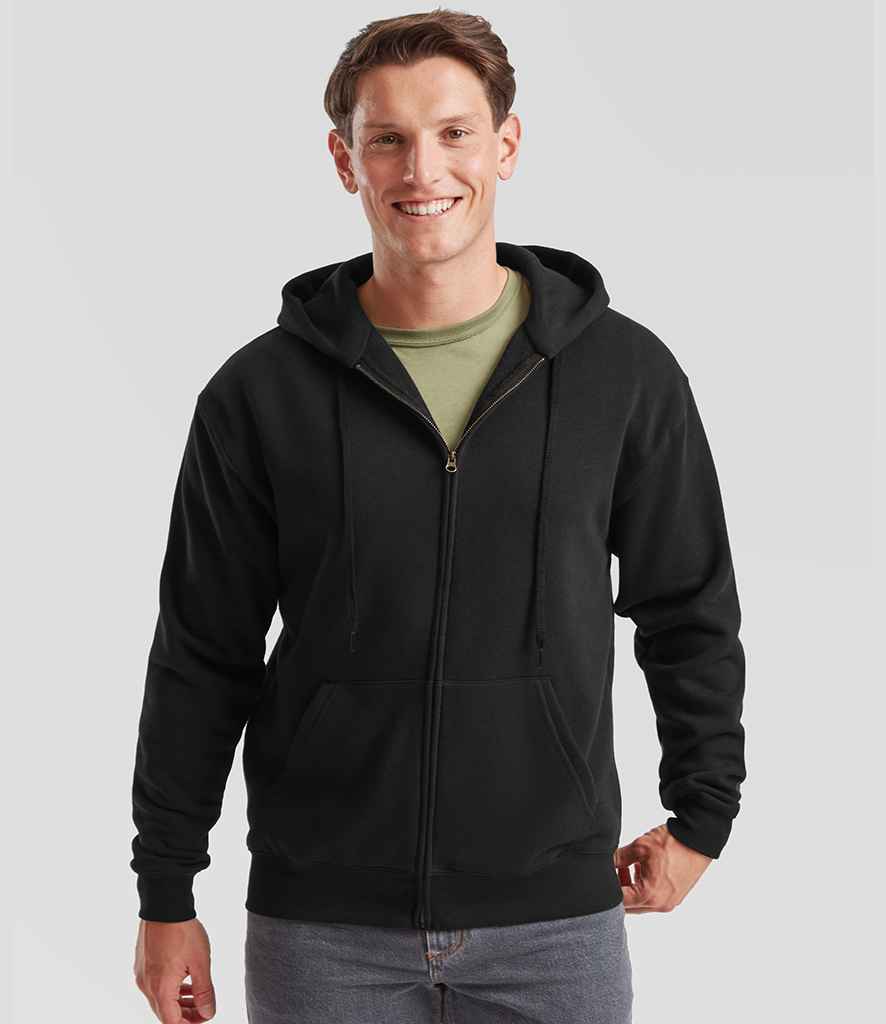 Fruit of the Loom Premium Zip Hooded Sweatshirt | Black