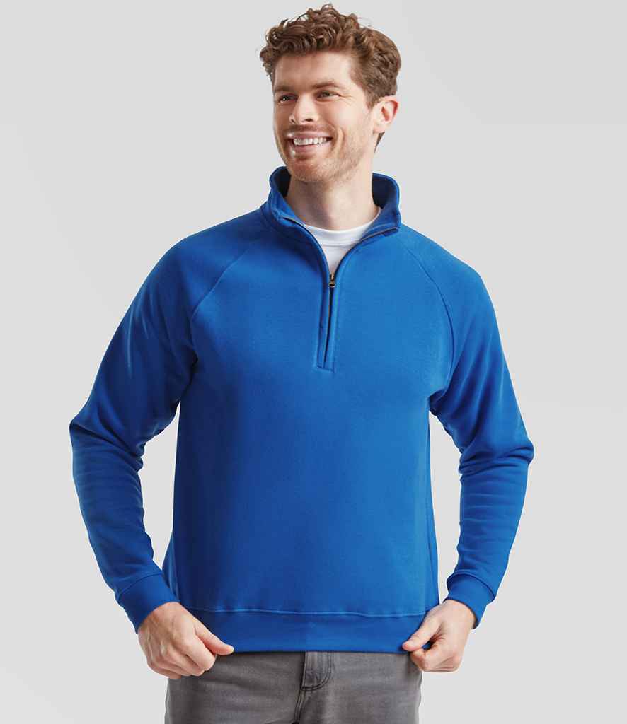 Fruit of the Loom Premium Zip Neck Sweatshirt | Royal Blue