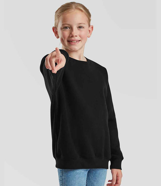 Fruit of the Loom Kids Premium Drop Shoulder Sweatshirt | Black
