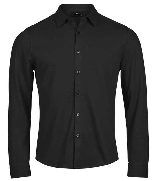 Tee Jays Luxury Stretch Long Sleeve Shirt | Black