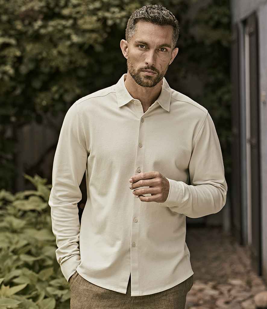 Tee Jays Luxury Stretch Long Sleeve Shirt | Cement