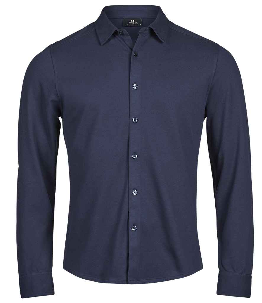 Tee Jays Luxury Stretch Long Sleeve Shirt | Navy