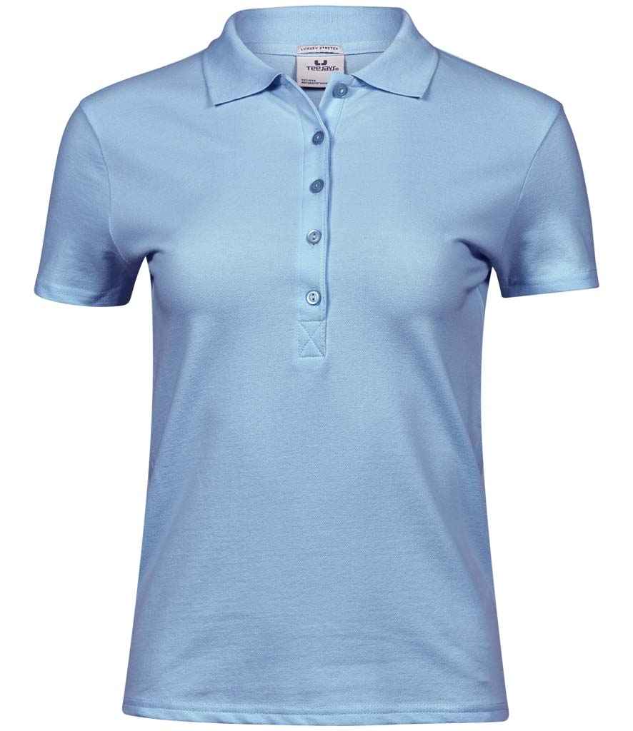 Tee Jays Ladies Luxury Stretch Polo Shirt | Light Blue