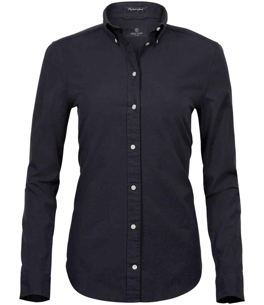 Tee Jays Ladies Perfect Long Sleeve Oxford Shirt | Black