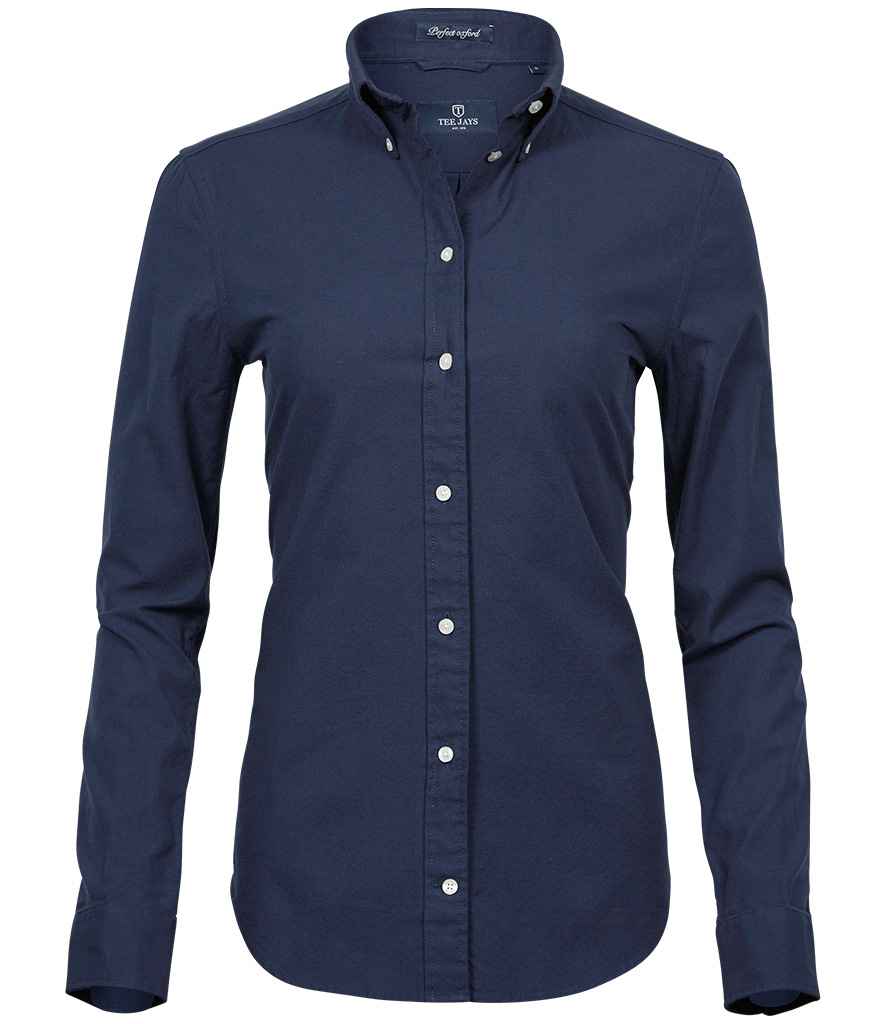 Tee Jays Ladies Perfect Long Sleeve Oxford Shirt | Navy
