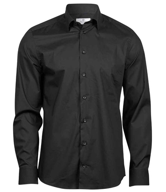 Tee Jays Luxury Stretch Long Sleeve Shirt | Black