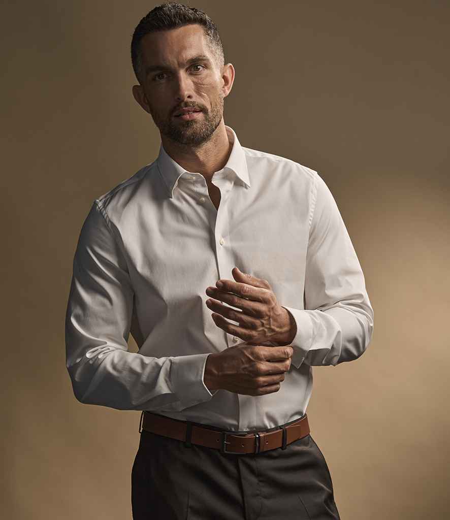 Tee Jays Luxury Stretch Long Sleeve Shirt | White